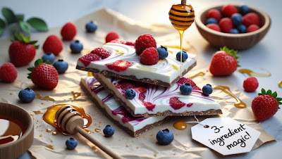 2. 3-Ingredient Yogurt Bark 🥄 (Freezer magic!)quick healthy snacks for toddlers