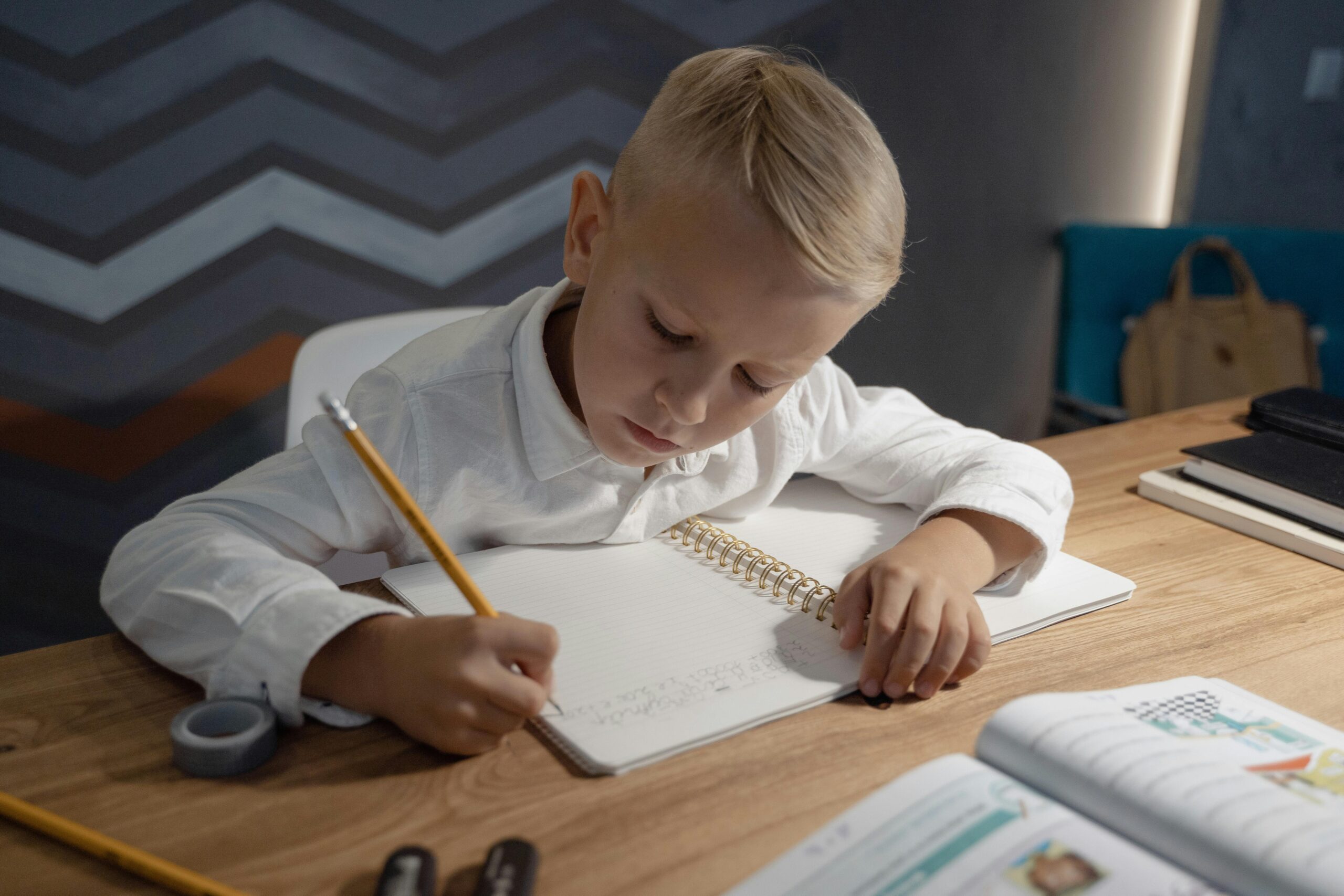 child managing homework routine and learning responsibility