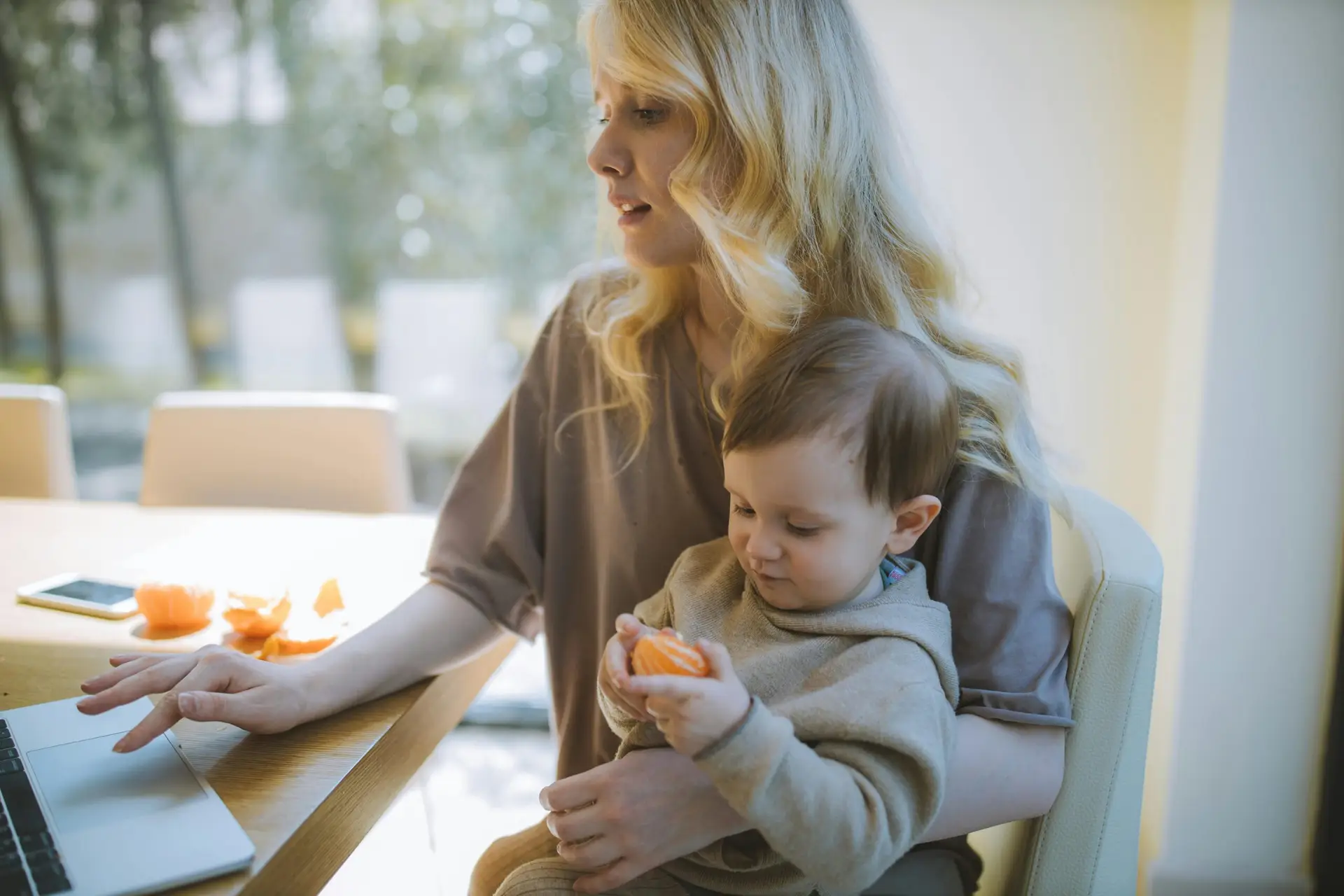parent multi tasking even with a child